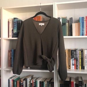 Madewell I’ve green faux wrap blouse